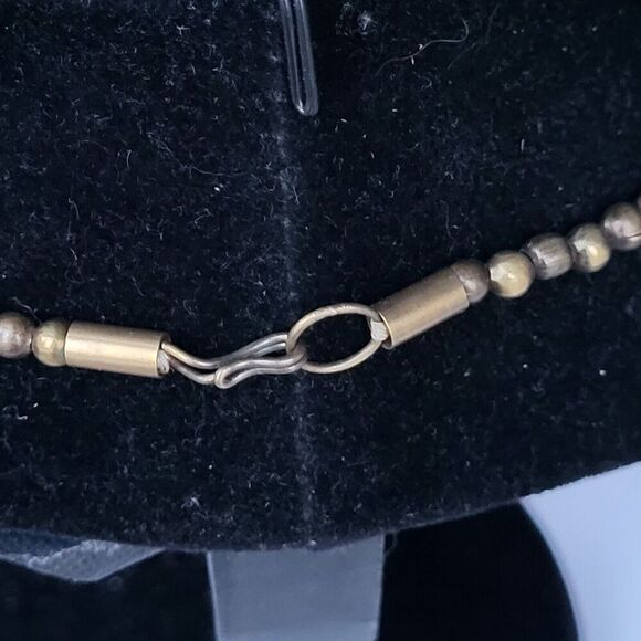 Vintage 70s Brass & Bone Multi Strand Necklace - Picture 4 of 4